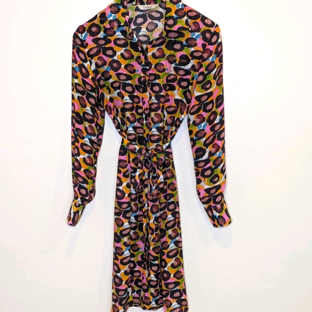 Tucker colorful animal print shirt dress
